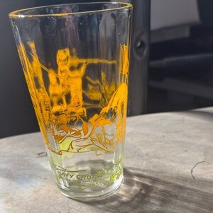 Vintage Davy Crockett Glass with Yellow Design